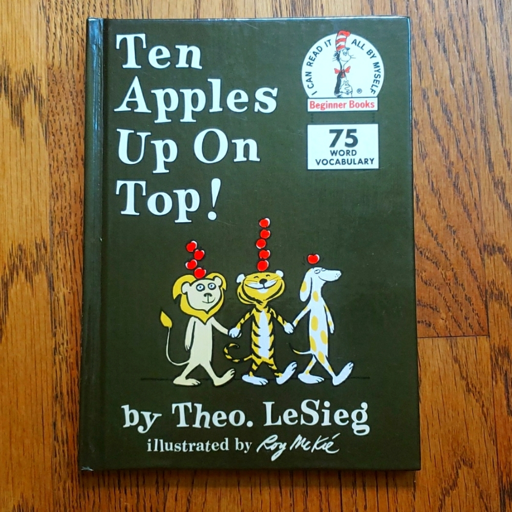 Vintage Ten Apples Up On Top By Theo Lesieg Hardcover Children's Book